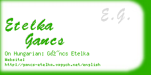 etelka gancs business card